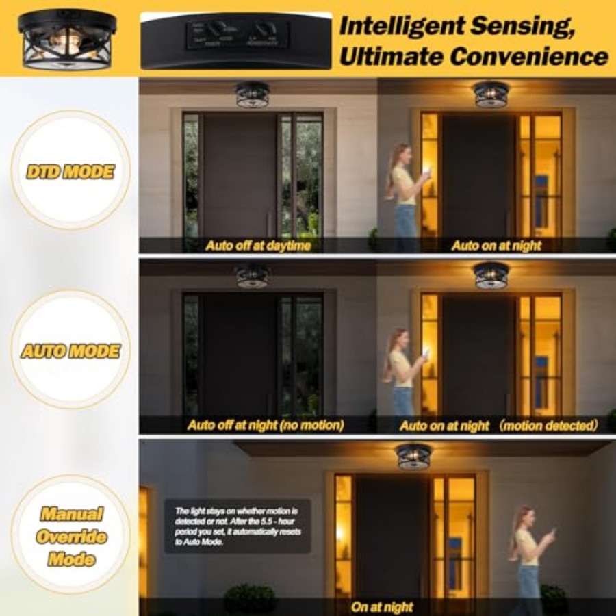 Motion Sensor Outdoor Ceiling  - Outdoor Lighting Black review and price